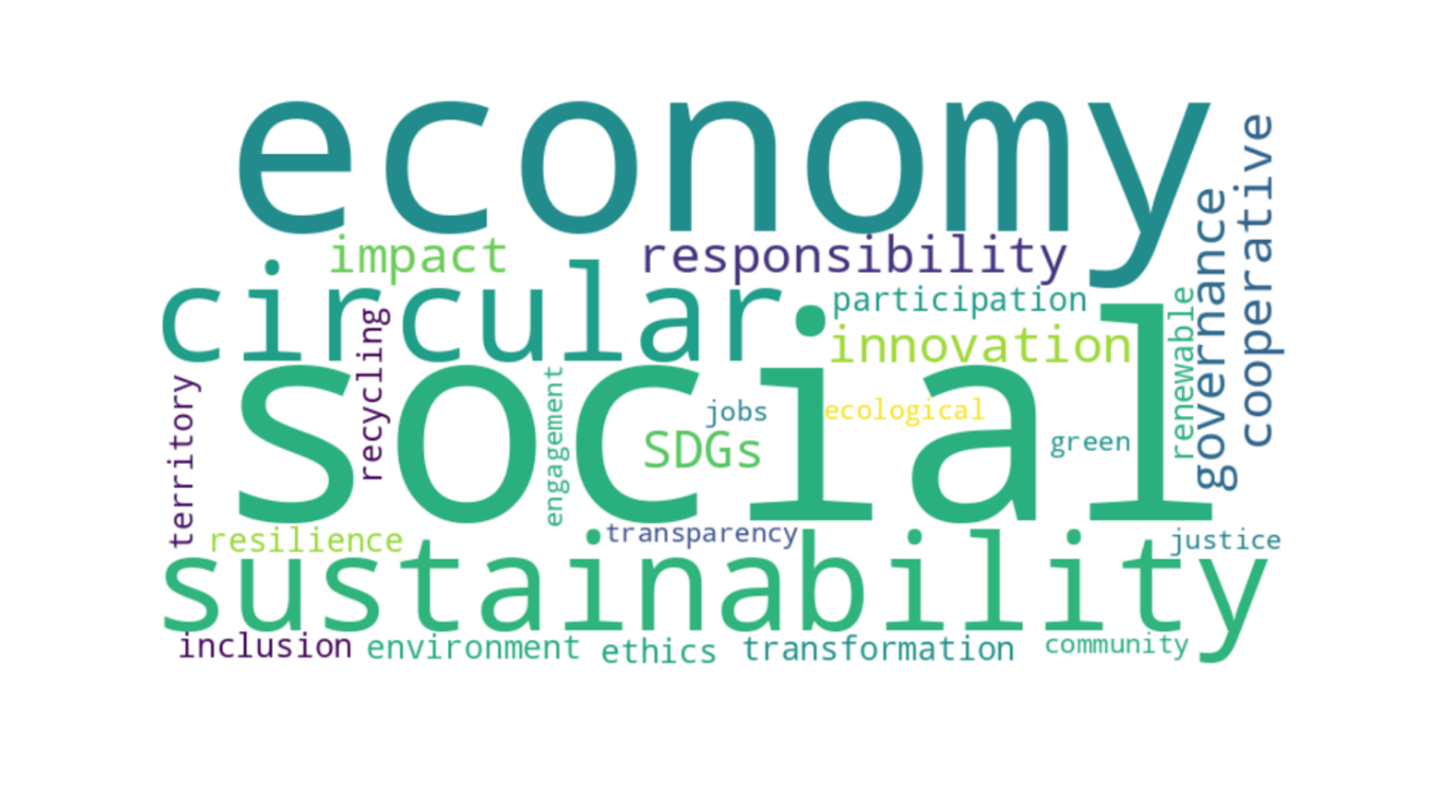 Word cloud of key themes in the CSR–CE–SEE literature.